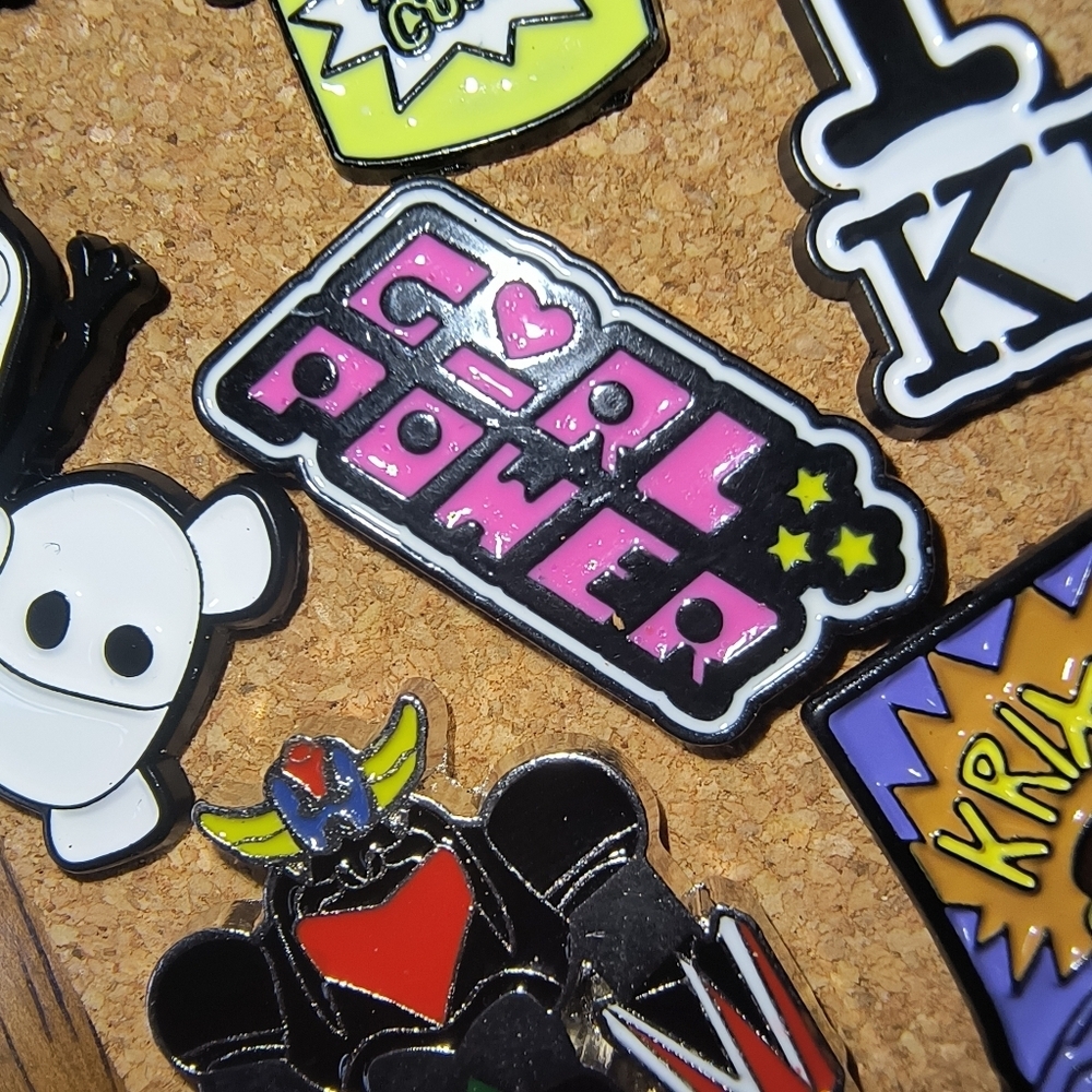 Pink & Black "Girl Power" Enamel Pin Powerpuff Girls
